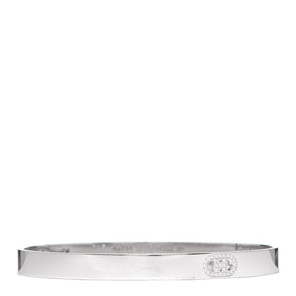 Hermes 18K White Gold Diamond PM H D'Ancre Bracelet SH 1 of 6