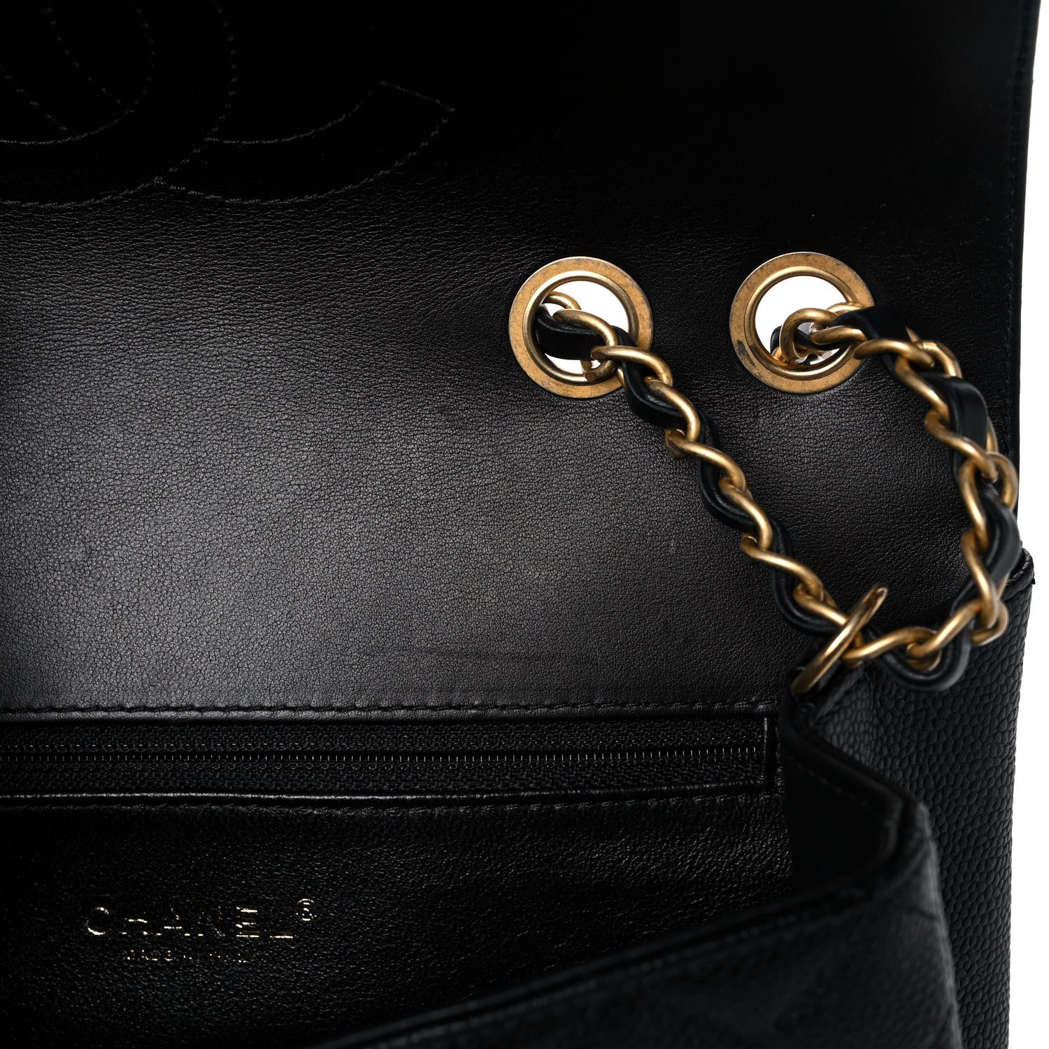 Chanel Caviar Quilted Medium CC Filigree Flap Black 11 of 12