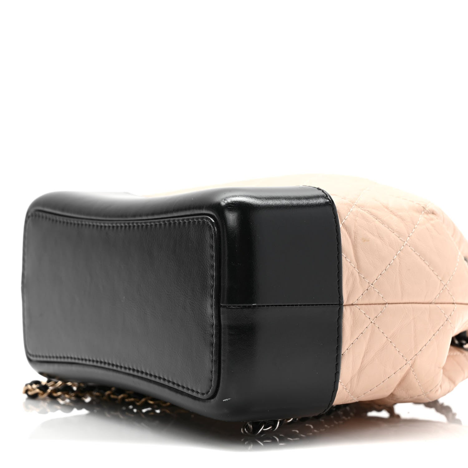 Chanel Aged Calfskin Quilted Small Gabrielle Backpack Beige Black 9 of 9