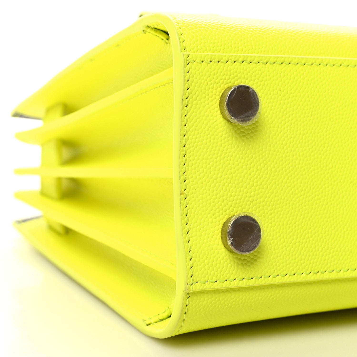 Saint Laurent Calfskin Nano Sac De Jour Neon Yellow 9 of 11