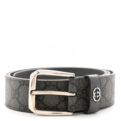 Gucci GG Supreme Monogram Plutone Calfskin 35mm Belt 90 36 Gray 1 of 7