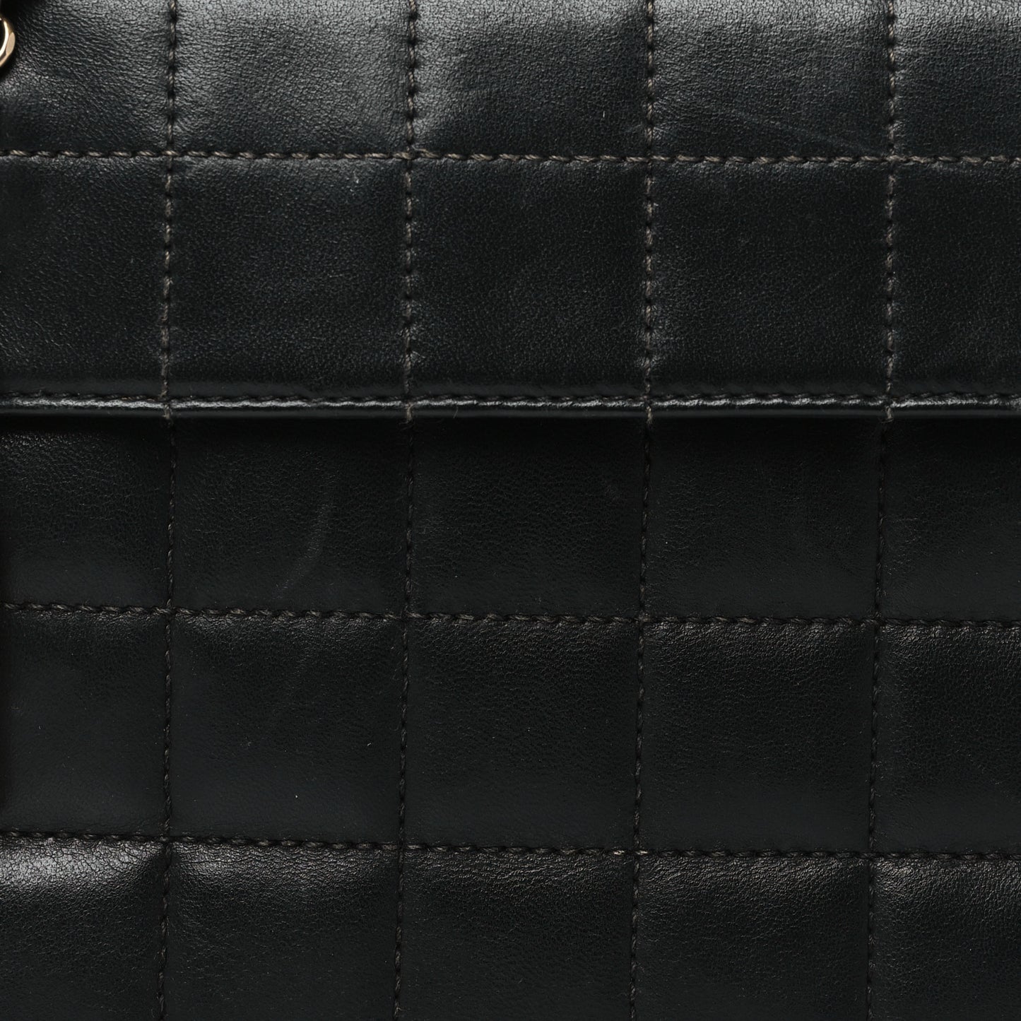 Lambskin Chocolate Bar Mademoiselle Flap Shoulder Bag Black