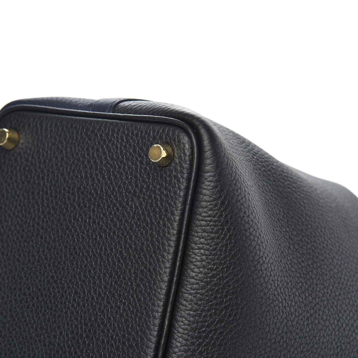 Hermes Taurillon Clemence Casaque Picotin Lock 18 PM Blue Nuit Black Bleu Frida 9 of 10