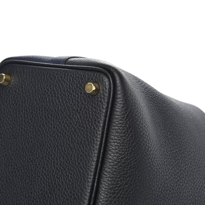 Hermes Taurillon Clemence Casaque Picotin Lock 18 PM Blue Nuit Black Bleu Frida 9 of 10