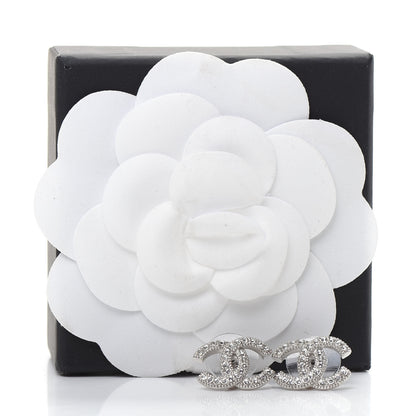 Chanel Crystal CC Earrings Silver 5 of 5