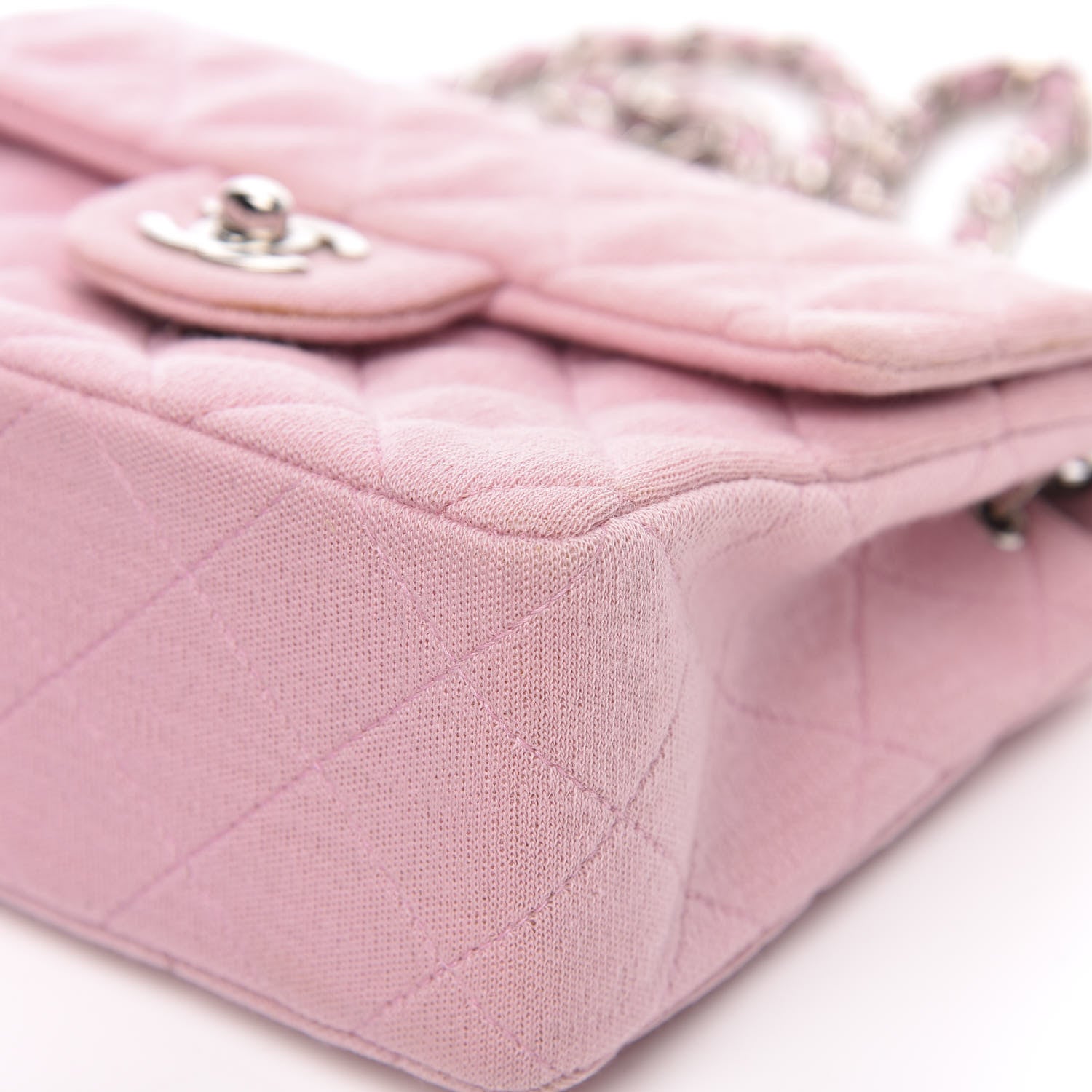 Chanel Jersey Quilted Mini Square Flap Pink 9 of 12