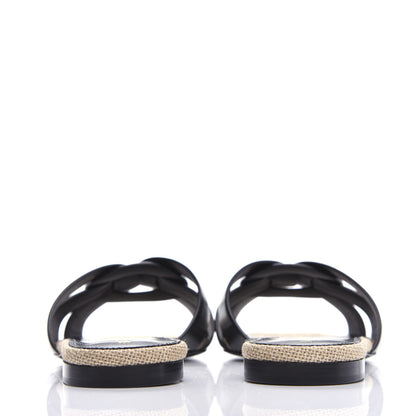 Saint Laurent Calfskin Rope Tribute 05 Slide Sandals 38 Black 7 of 10