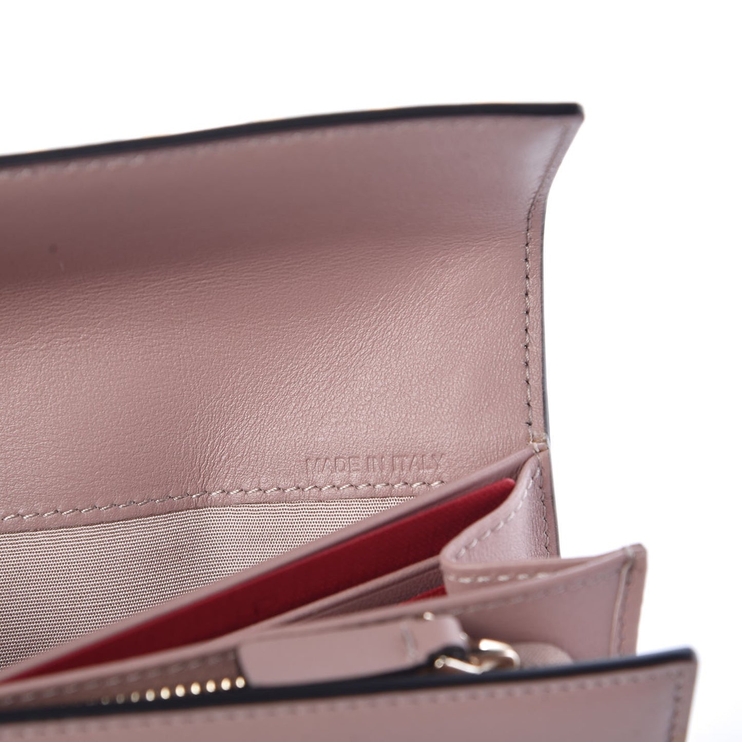 Calfskin Rockstud Wristlet Travel Wallet Poudre