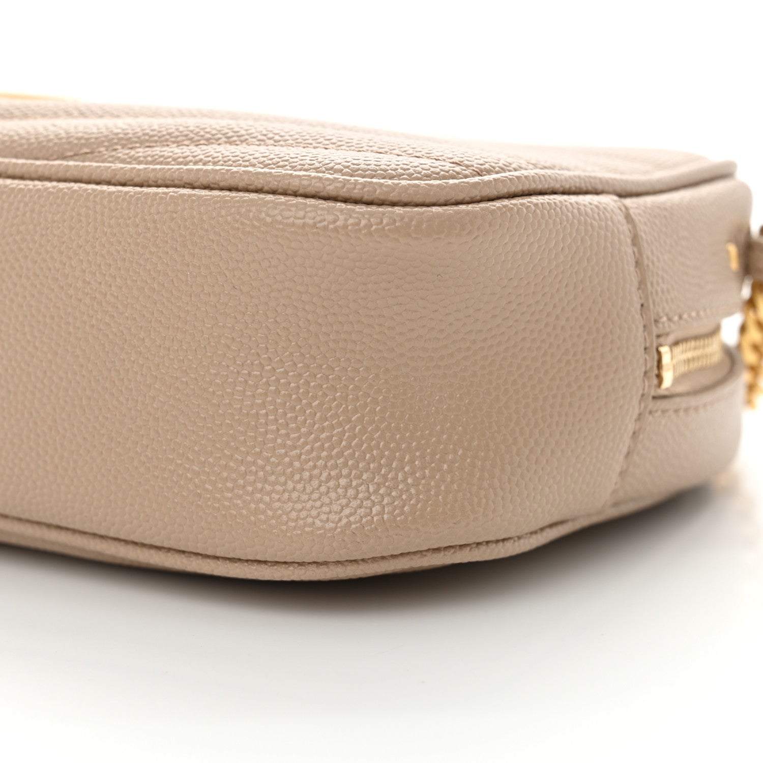 Saint Laurent Grain De Poudre Matelasse Monogram Mini Lou Camera Bag Dark Beige 10 of 12