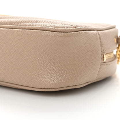 Saint Laurent Grain De Poudre Matelasse Monogram Mini Lou Camera Bag Dark Beige 10 of 12
