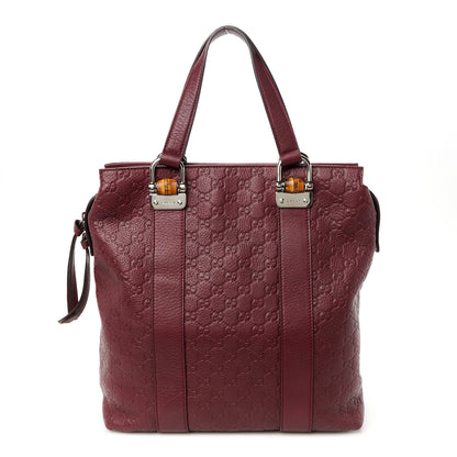 Gucci Guccissima Tender Bamboo Bar Tote Burgundy 1 of 10
