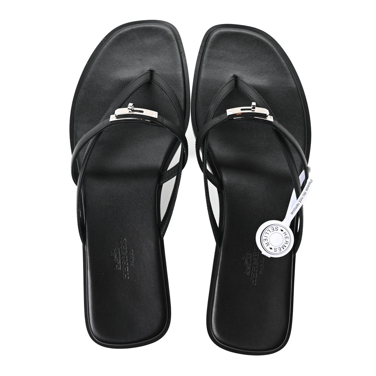 Hermes Calfskin Miss Sandals 39 Black 4 of 18