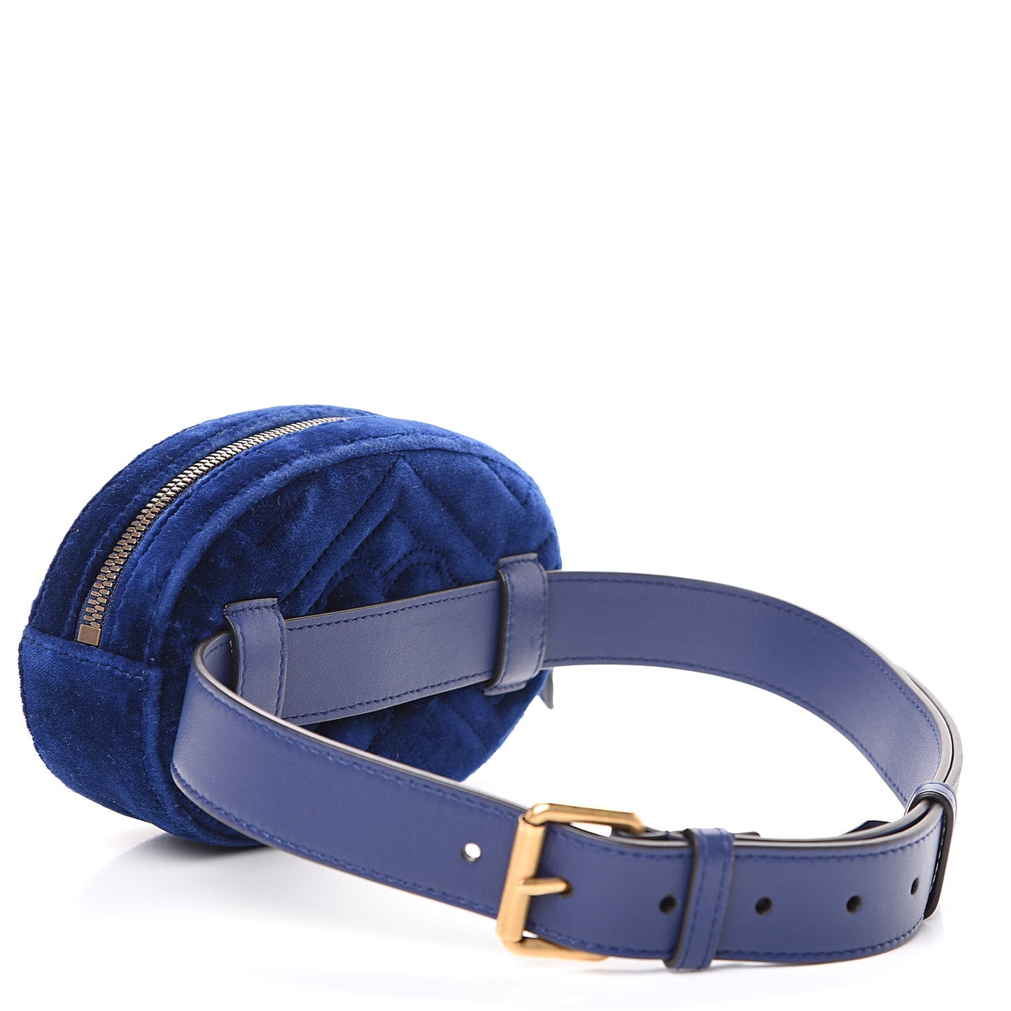 Velvet Matelasse GG Marmont Belt Bag 75 30 Cobalt Blue