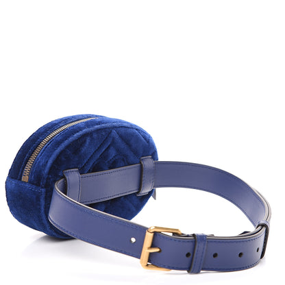Gucci Velvet Matelasse GG Marmont Belt Bag 75 30 Cobalt Blue 2 of 10
