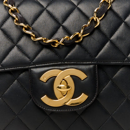 Chanel Lambskin Quilted XL Jumbo Single Flap Black 9 of 12
