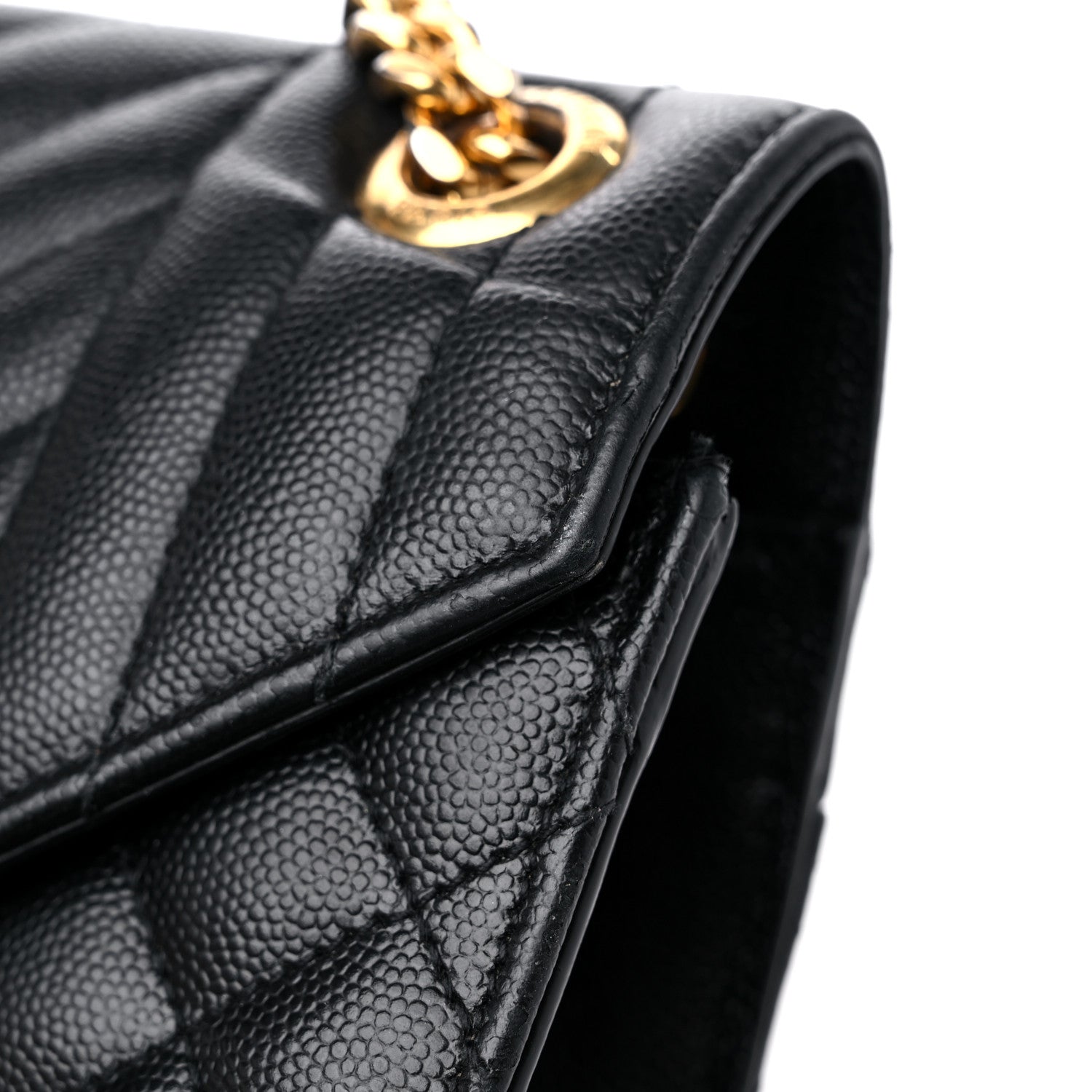 Saint Laurent Grain De Poudre Textured Mixed Matelasse Large Triquilt Monogram Satchel Black 12 of 16