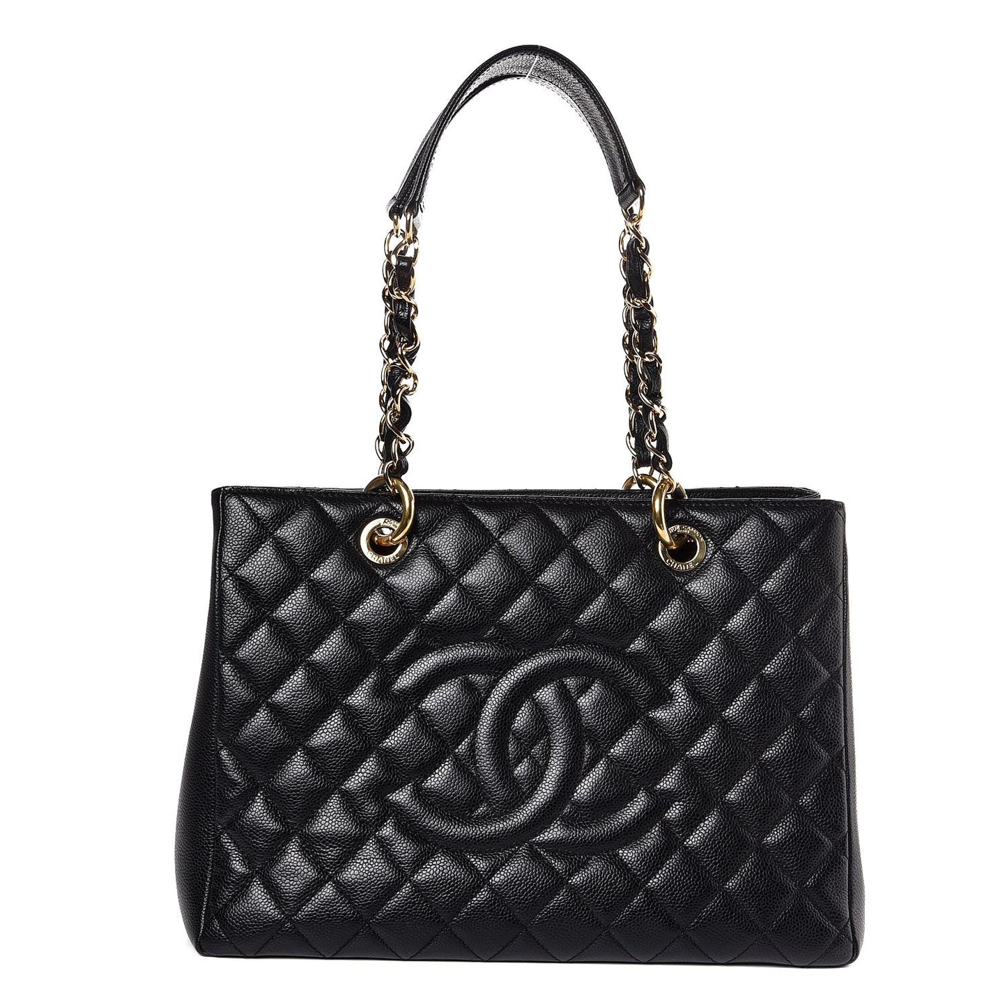 Caviar Quilted Grand Shopping Tote GST Black