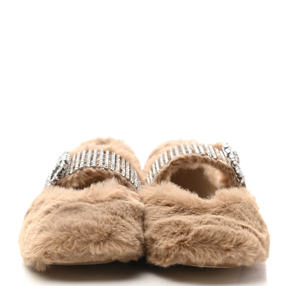 Jimmy Choo Faux Fur Crystal Krista Flats 36 Teddy 2 of 8