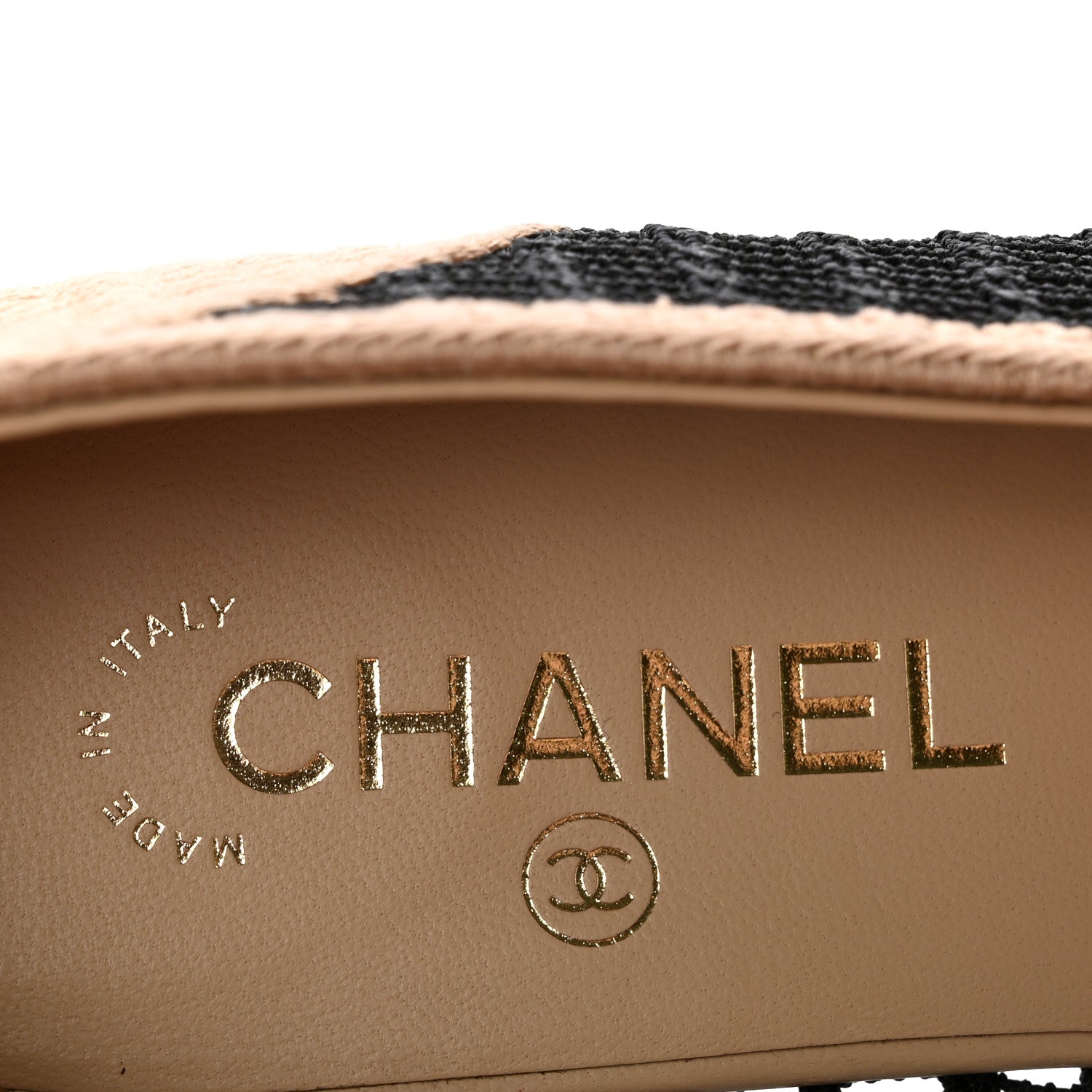 Chanel Raffia Cap Toe Ballerina Flats 40.5 Black Beige 8 of 10