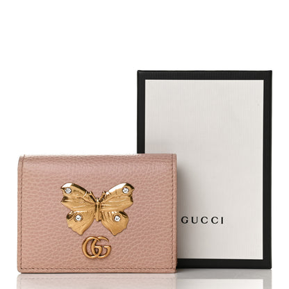 Gucci Pebbled Calfskin Butterfly Card Case Perfect Pink 9 of 9