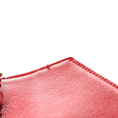Saint Laurent Grain De Poudre Matelasse Chevron Monogram Chain Wallet Red 12 of 13