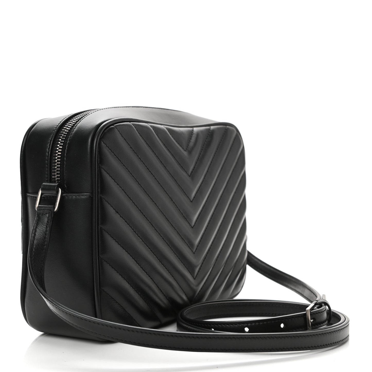Calfskin Matelasse Monogram Lou Camera Bag Black