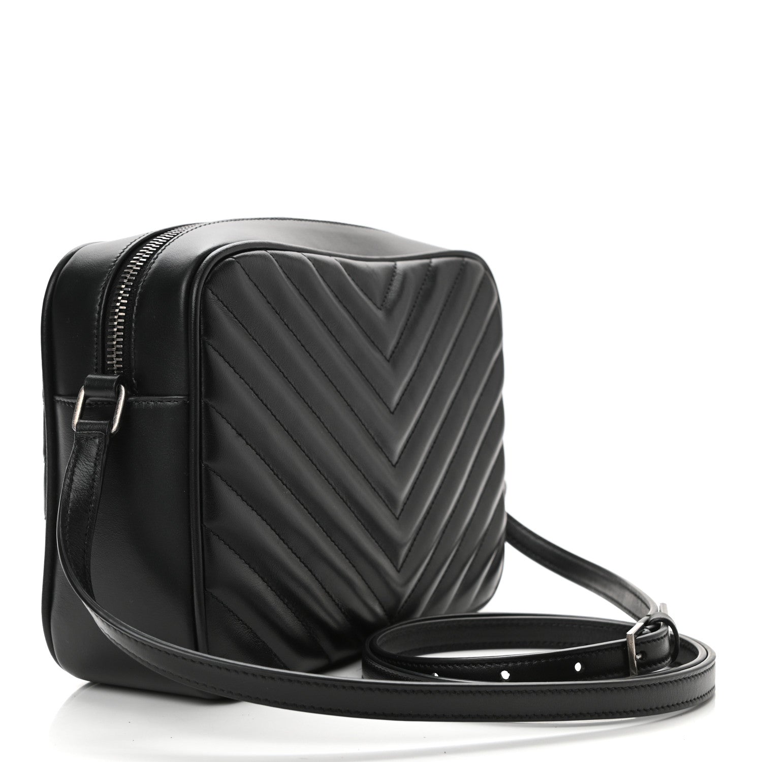Saint Laurent Calfskin Matelasse Monogram Lou Camera Bag Black 3 of 10