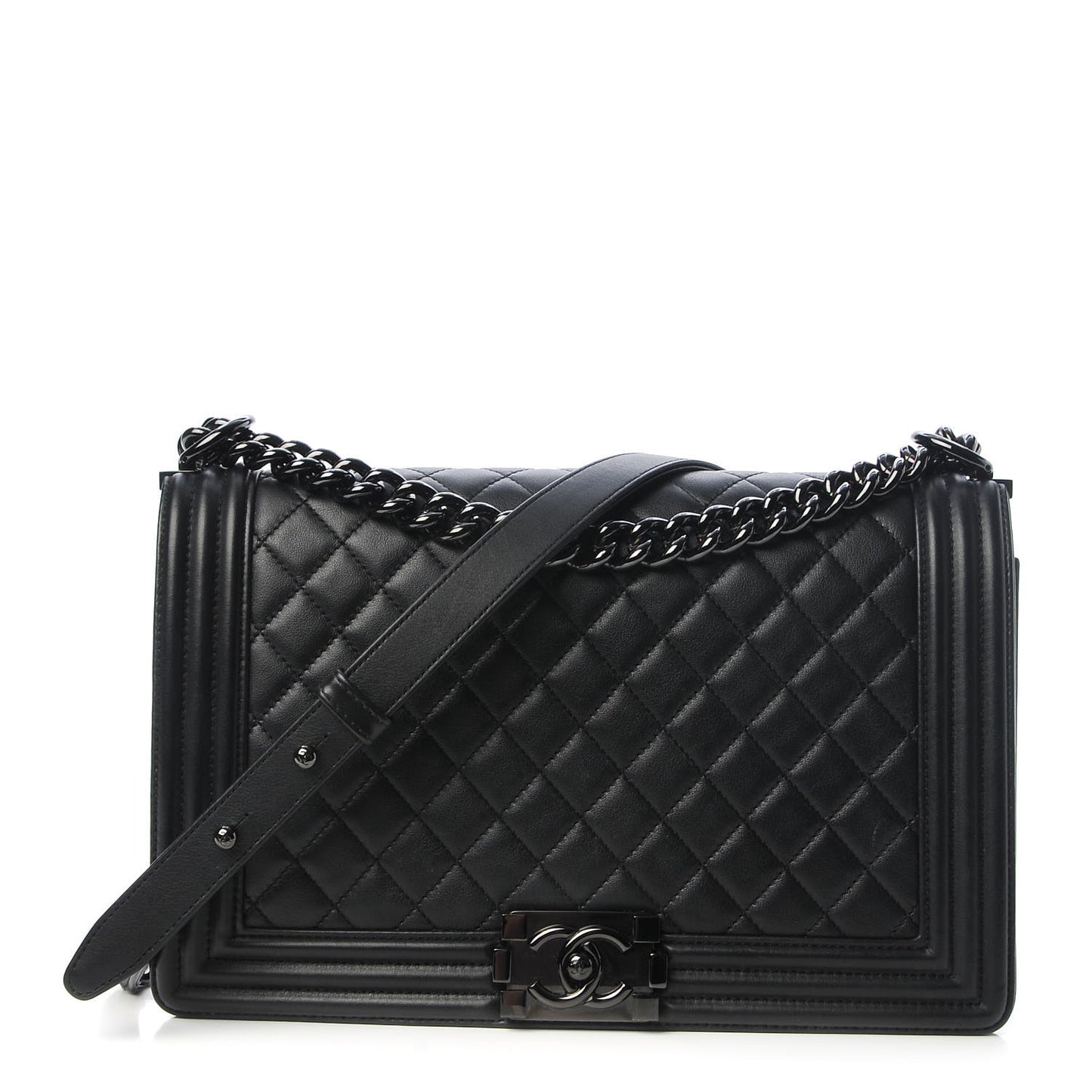 Calfskin Quilted New Medium Boy Flap So Black