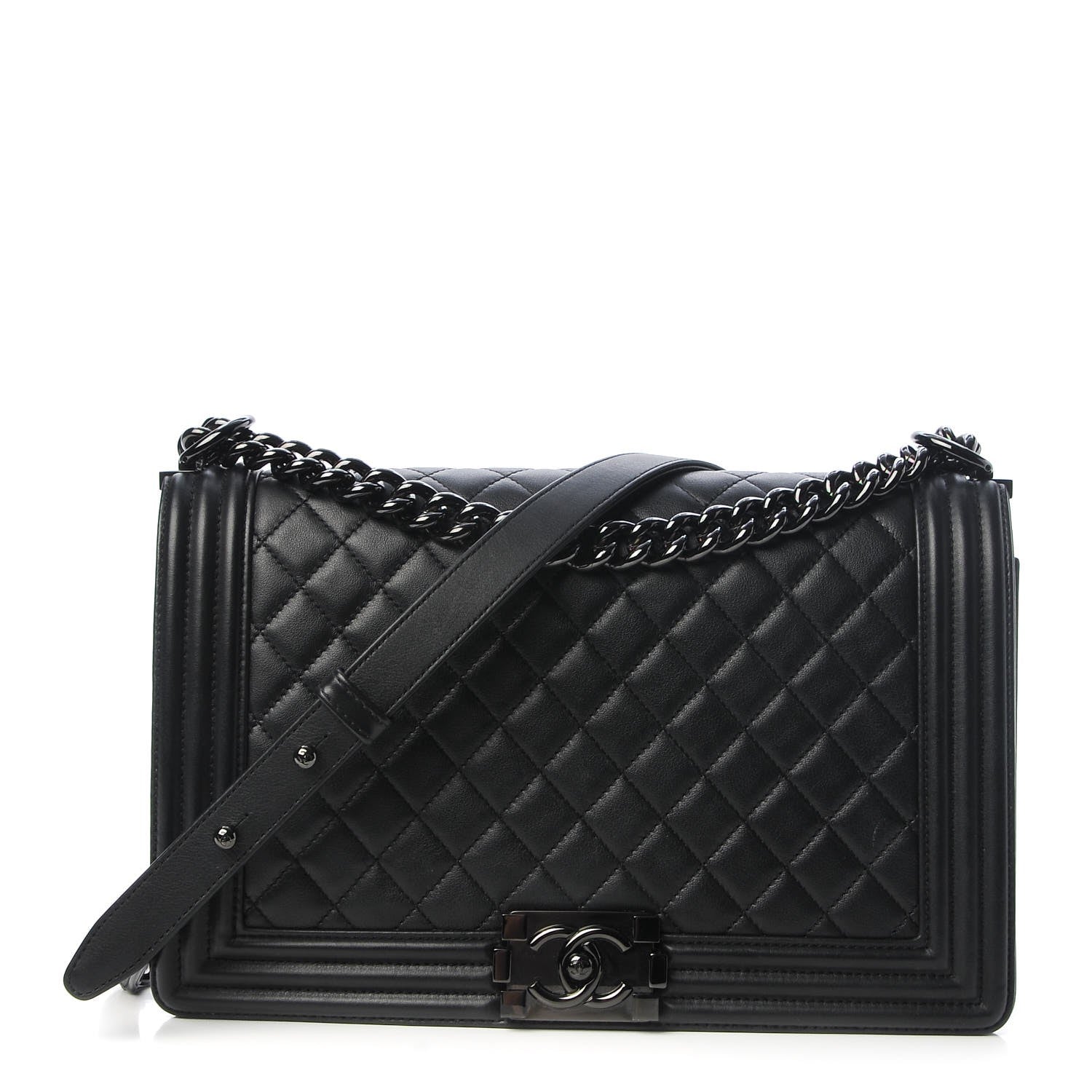 Chanel Calfskin Quilted New Medium Boy Flap So Black 1 of 8