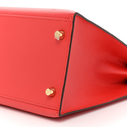 Hermes Epsom Kelly Sellier 28 Rouge Tomate 7 of 16
