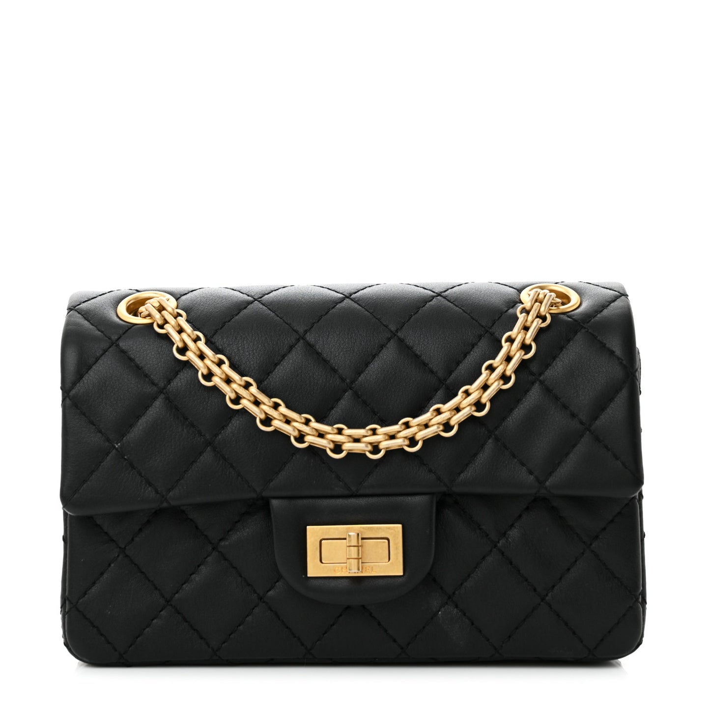 Calfskin Quilted 2.55 Reissue Mini Flap Black
