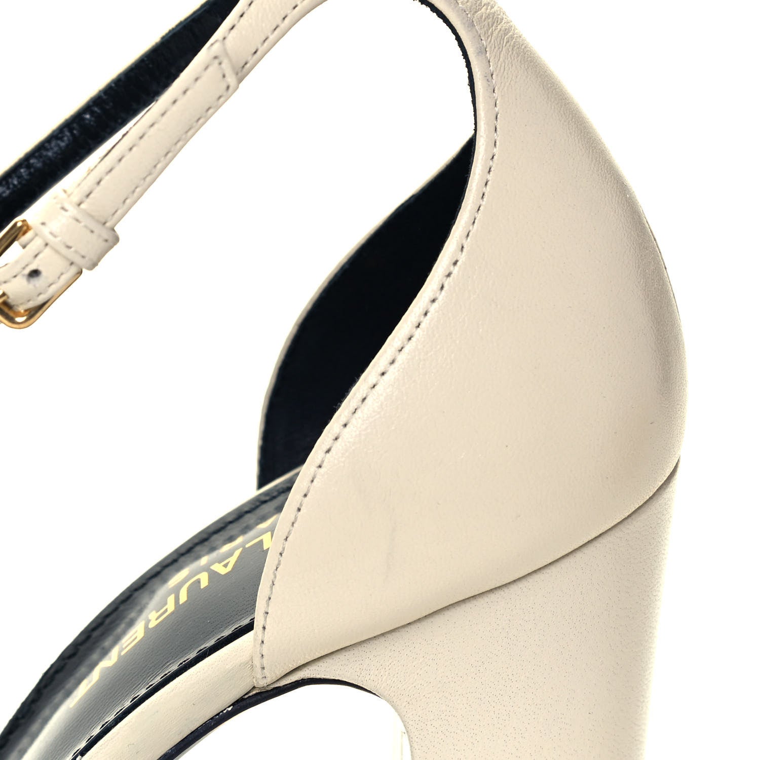 Saint Laurent Goatskin Belfagor Platform Sandals 36.5 Pearl 12 of 13