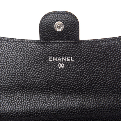 Chanel Caviar Quilted Large Gusset Flap Wallet Black 6 of 9