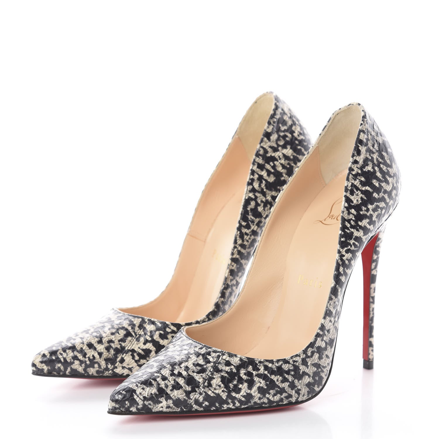 Christian Louboutin Watersnake So Kate 120 Pumps 37 Black White 2 of 7