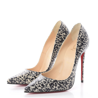 Christian Louboutin Watersnake So Kate 120 Pumps 37 Black White 2 of 7