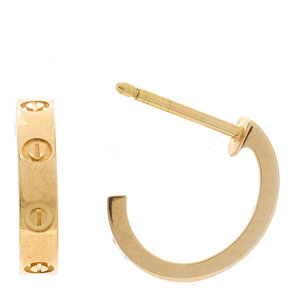 Cartier 18K Yellow Gold Small LOVE Hoop Earrings 1 of 6