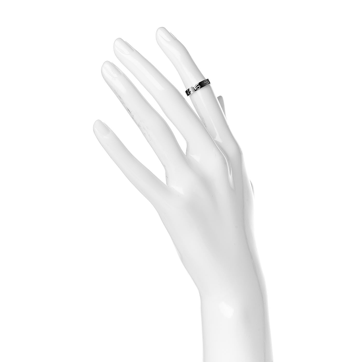 Cartier 18K White Gold 3.5mm LOVE Wedding Band Ring 46 3.75 2 of 4