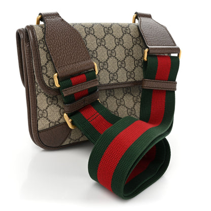 Gucci GG Supreme Monogram Web Small Neo Vintage Double Flap Messenger Bag Beige New Acero 3 of 21