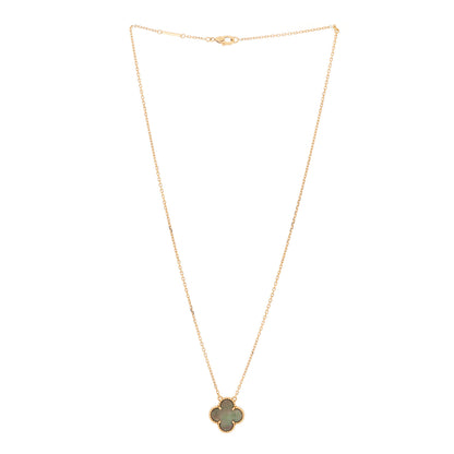 Van Cleef & Arpels 18K Rose Gold Gray Mother of Pearl Vintage Alhambra Pendant Necklace 3 of 5