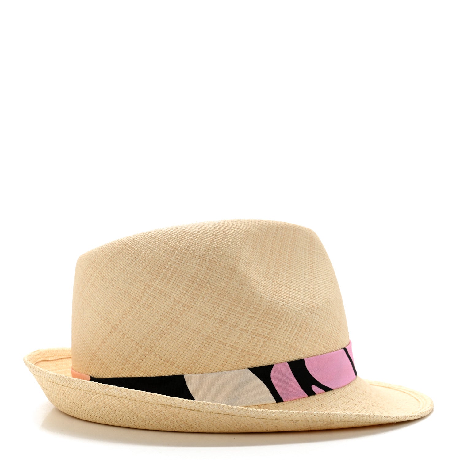 Chanel Straw Ribbon Fedora Hat M Beige Multicolor 5 of 8