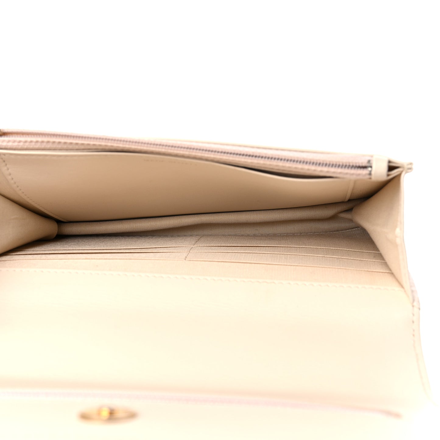 Goatskin Quilted Chanel 19 Wallet On Chain WOC Light Beige