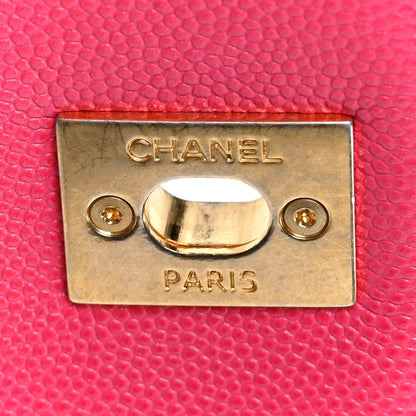 Chanel Caviar Quilted Small Fashion Therapy Flap Bag Dark Pink 6 of 10