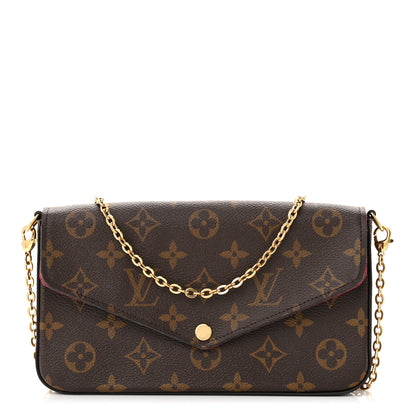 Louis Vuitton Monogram Pochette Felicie Chain Wallet Fuchsia 3 of 11