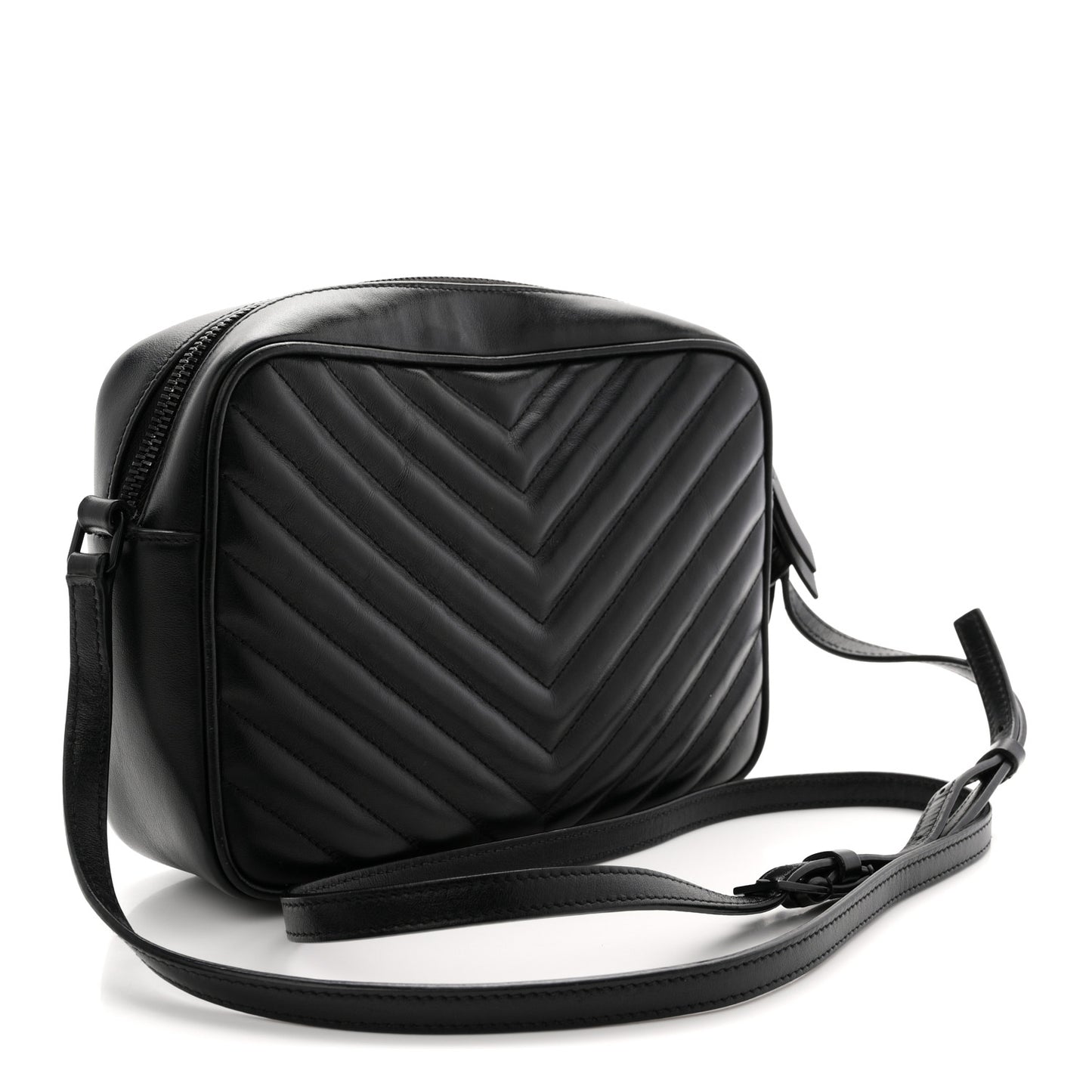 Calfskin Matelasse Monogram Monochrome Lou Camera Bag Black