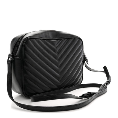 Saint Laurent Calfskin Matelasse Monogram Monochrome Lou Camera Bag Black 3 of 11