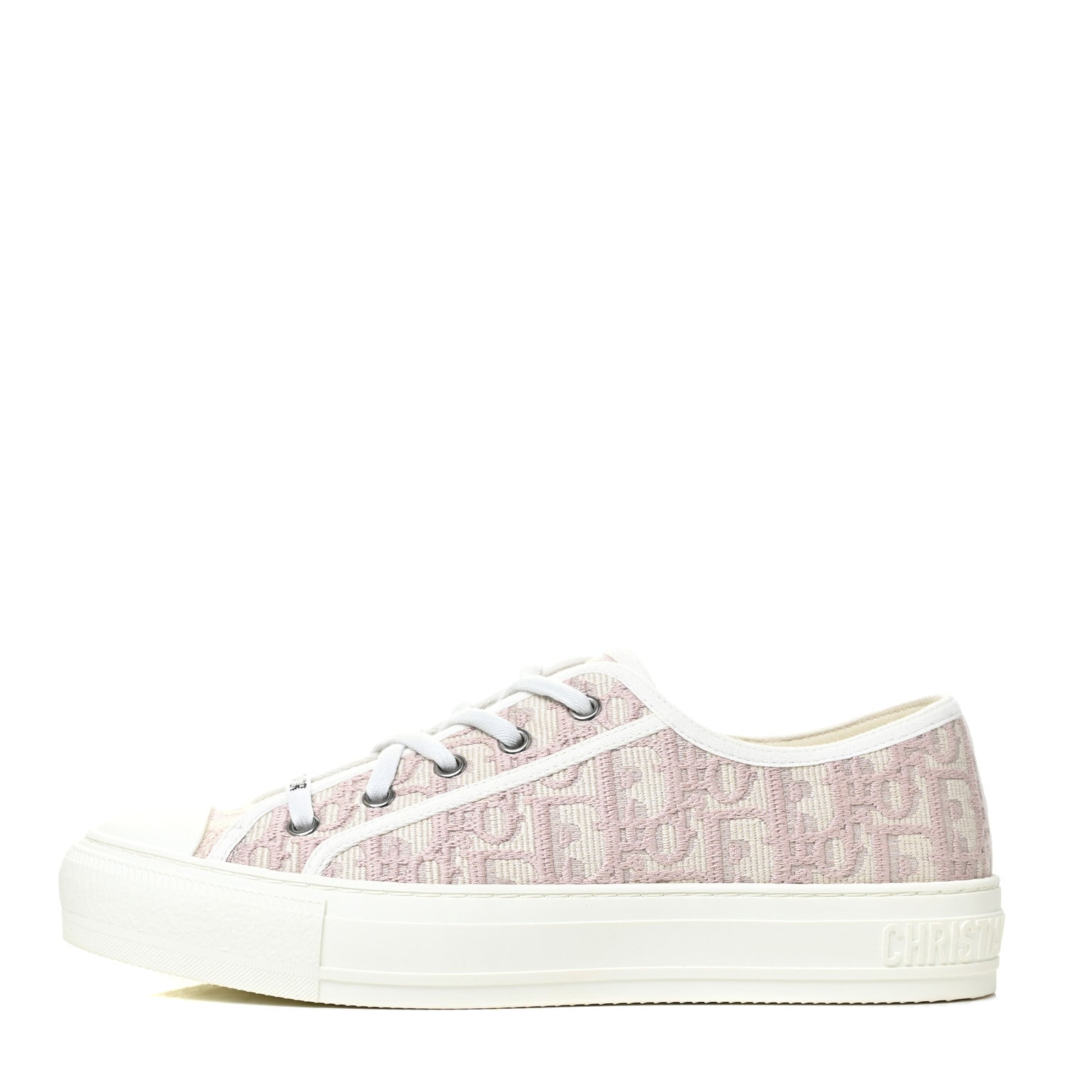 Christian Dior Canvas Oblique Walk'N'Dior Low Top Sneakers 39 Powder Nude 1 of 9
