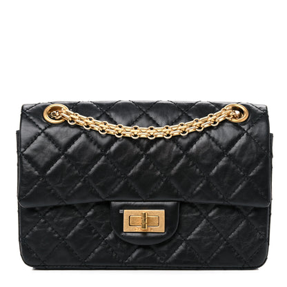 Chanel Aged Calfskin Quilted 2.55 Reissue Mini Flap Black 1 of 12