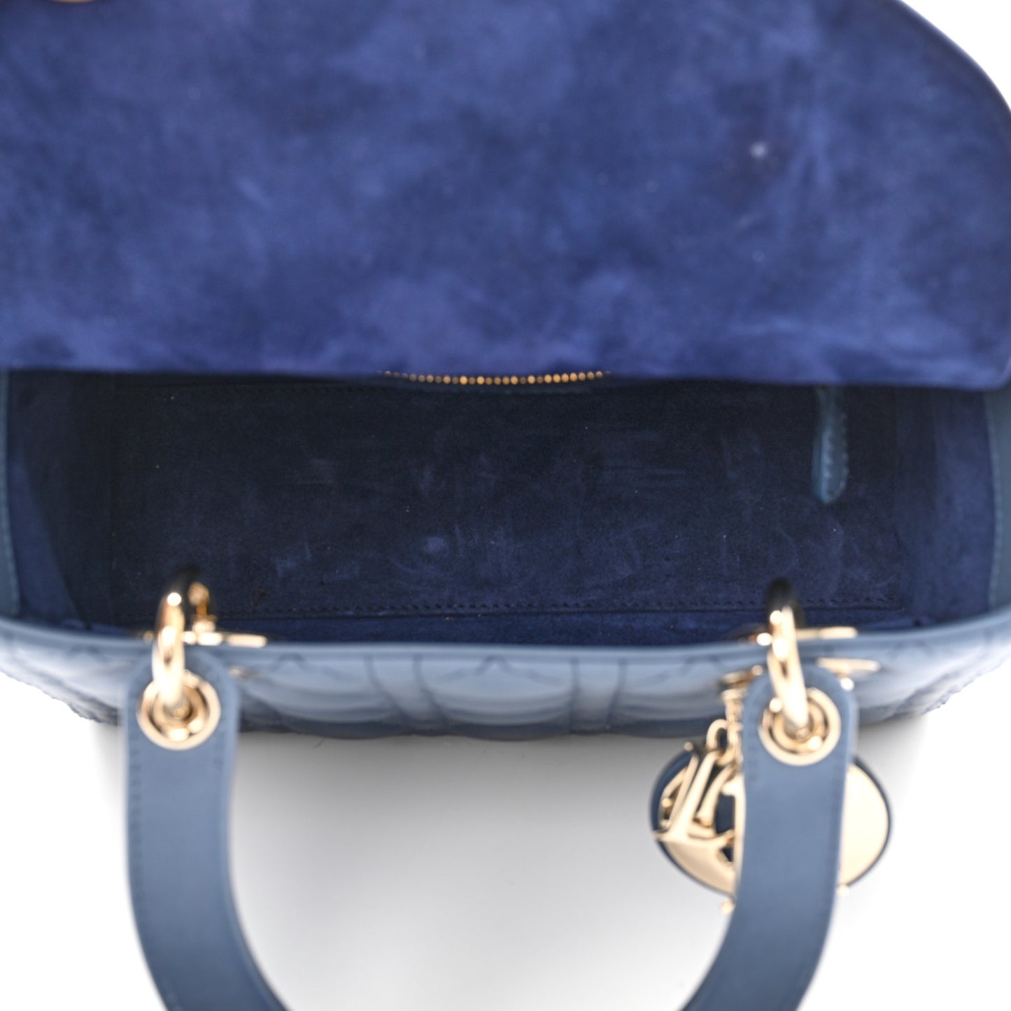 Lambskin Cannage Gradient Medium Lady Dior Blue