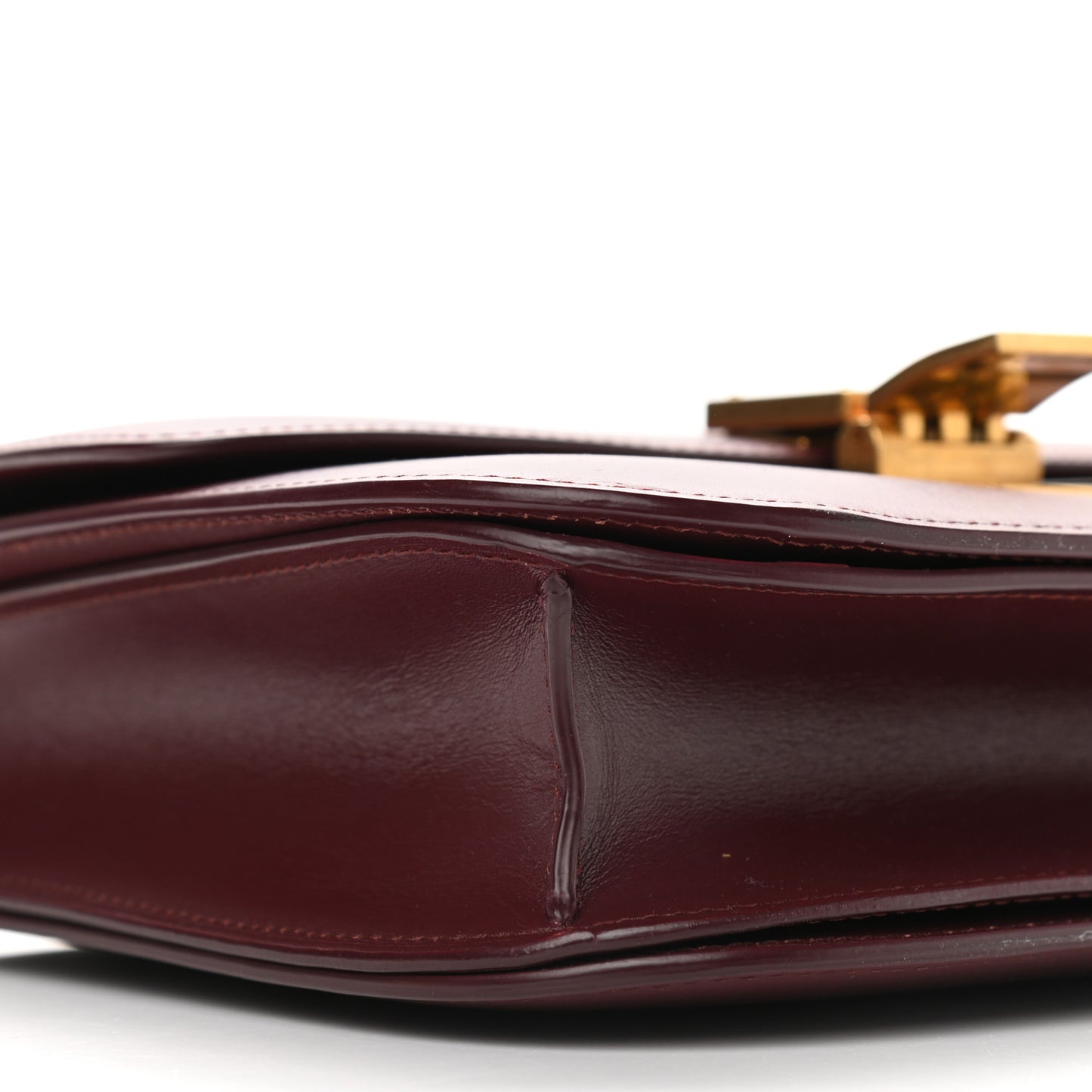 Box Calfskin Medium Classic Box Flap Bag Burgundy