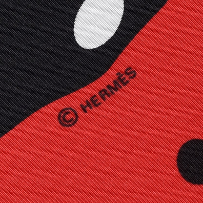 Hermes Silk Hola Flamenca Scarf 90 Rouge White Black 3 of 4
